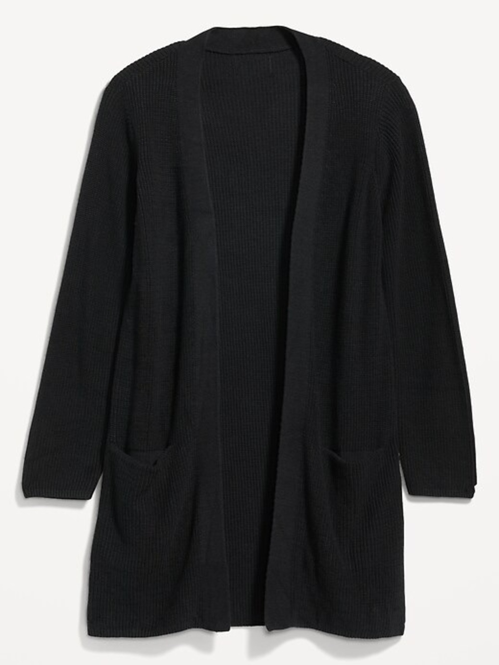 Old‎ Navy Black Open-Front Ribbed Cardigan with Pockets